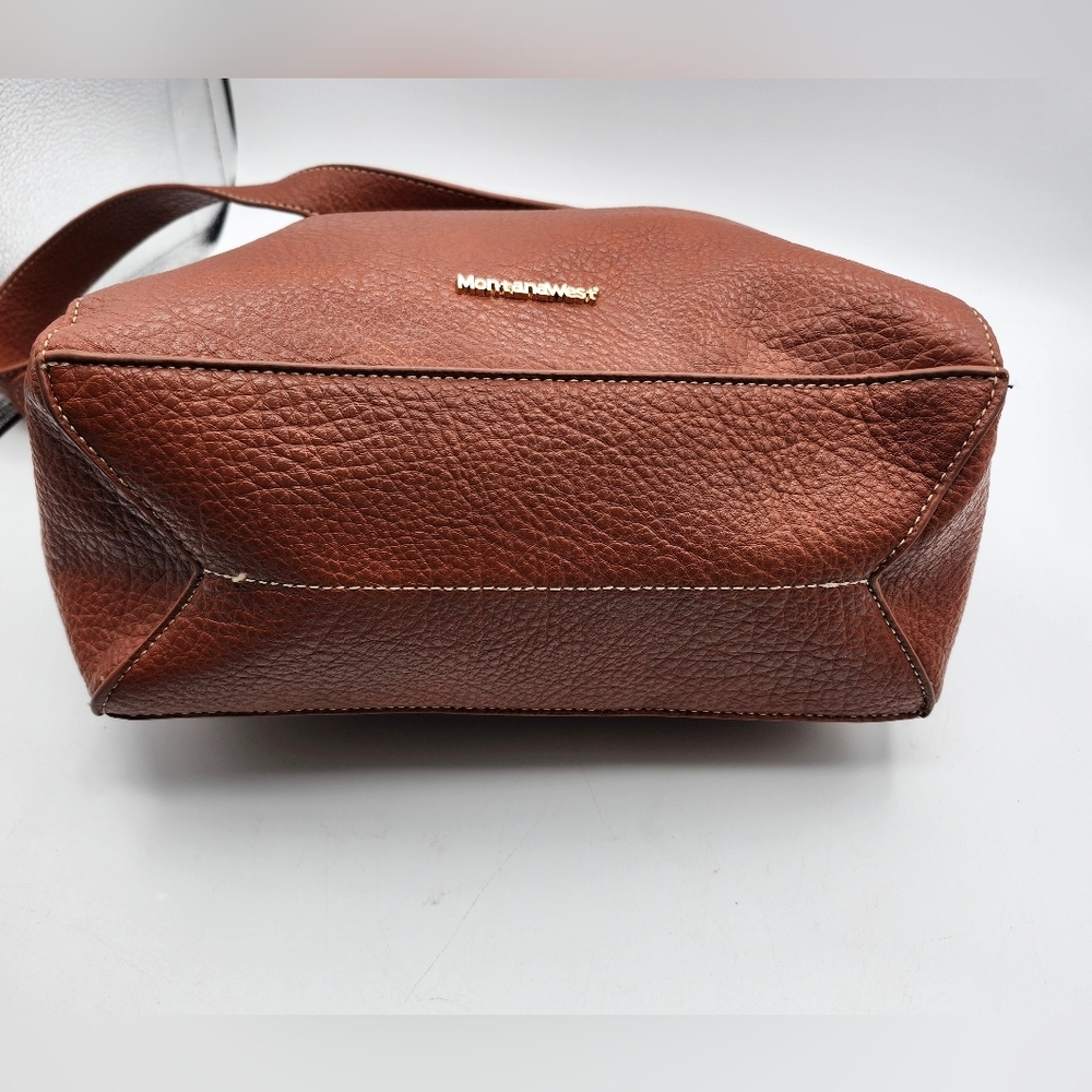 Montana West Vegan Slouch Brown Shoulder Bag - Picture 4 of 9